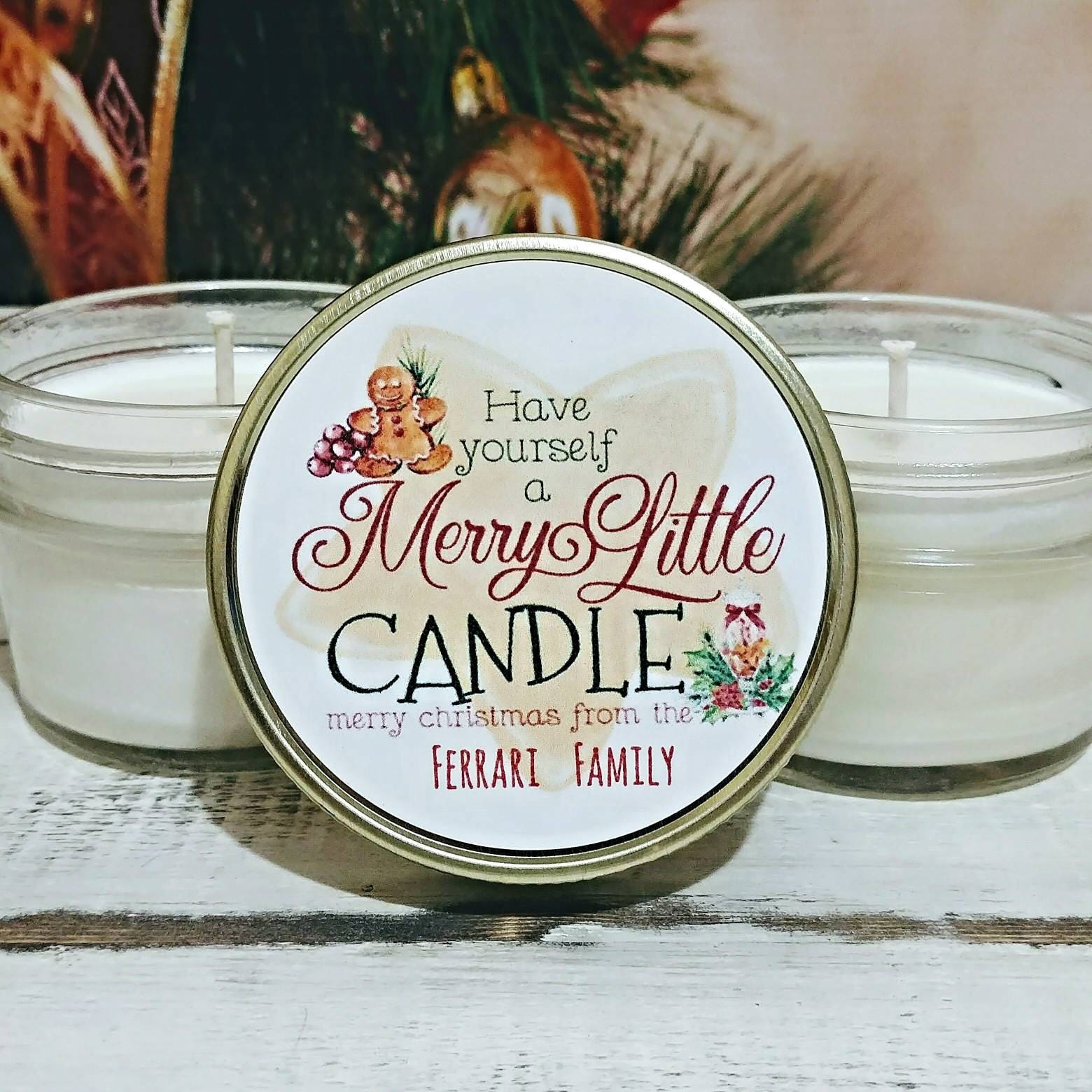 Christmas Favors Holiday Candle Favors Christmas Candle Etsy