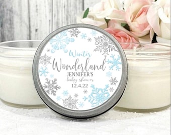 Winter Wonderland Baby Shower Favors -  Candle Favors with Winter Theme for Boy or Girl