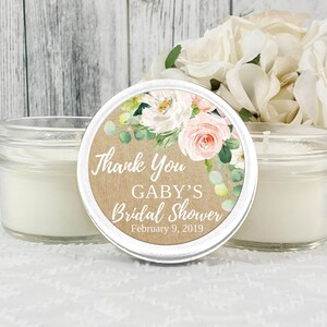 Floral Candle Bridal Shower Favors: Spring Flower Soy Candles Set of 12