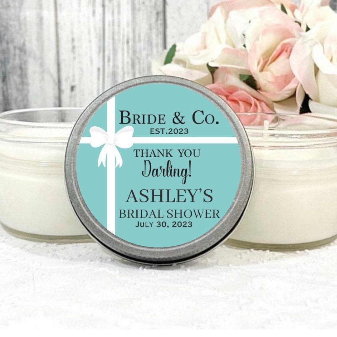 Personalized Bridal Shower Candle Favors: Bride & Co. Soy Candles Set ...
