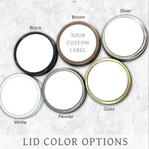 a set of four different color options for a label