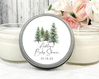 Tree Favor, Winter Baby Shower Favor - Winter Wonderland Favors, Forest Favors, Custom Candle, Gender Neutral Baby Shower