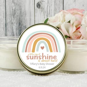 Rainbow Baby Shower Candle Favors: 4oz Soy Wax, Boho Party
