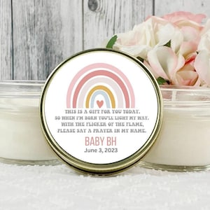 Rainbow Baby Shower Candle Favors: 4oz Soy Wax, Boho Poem