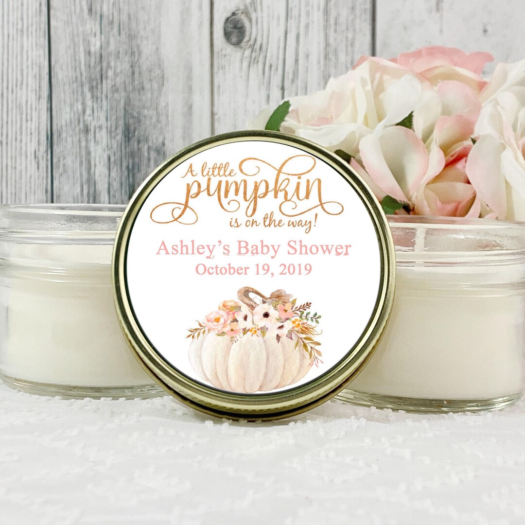 Pumpkin Baby Shower Favors: 4oz Soy Candle, Handmade Set of 12 - Etsy