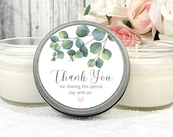 Eucalyptus Candle Favor Personalized Wedding Gift for Guests - Bulk Favor for Any Occasion