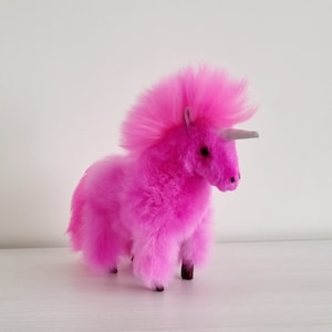 Lovely UNICORN 100% Alpaca Fur, 12IN, handmade in Peru. Free shipping zdjęcie 1