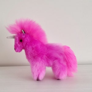 Lovely UNICORN 100% Alpaca Fur, 12IN, handmade in Peru. Free shipping zdjęcie 2