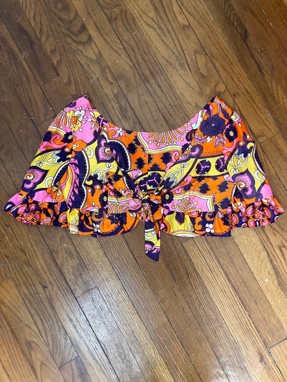 60s/70s Psychedelic crop top