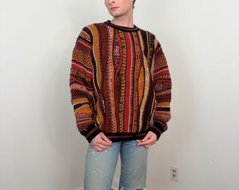 Maglione vintage anni '90 in lana stile Harley Davidson 3D Coogi, taglia XL