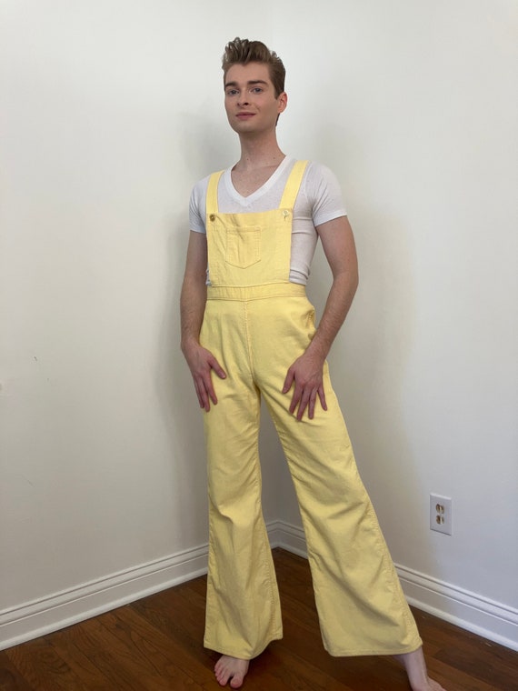 70s Sears Jr. Bazaar flared corduroy overalls - image 2