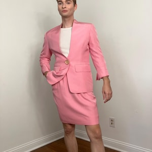 1992 Christian Dior Boutique Numbered Pink Silk Skirt Suit - Etsy