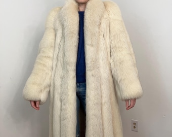 Vintage Full Length Russell Taylor Signature Faux Fur Coat, Small
