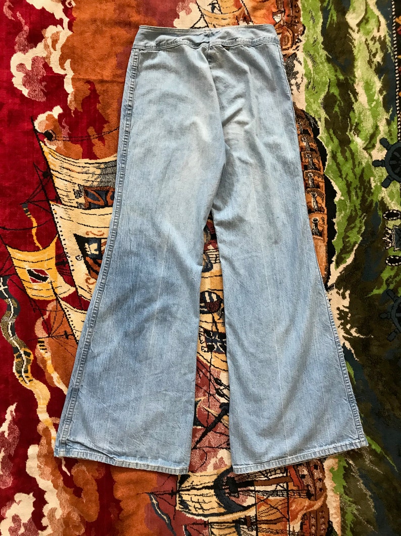 70s Double front zip high waisted Wrangler bell bottoms