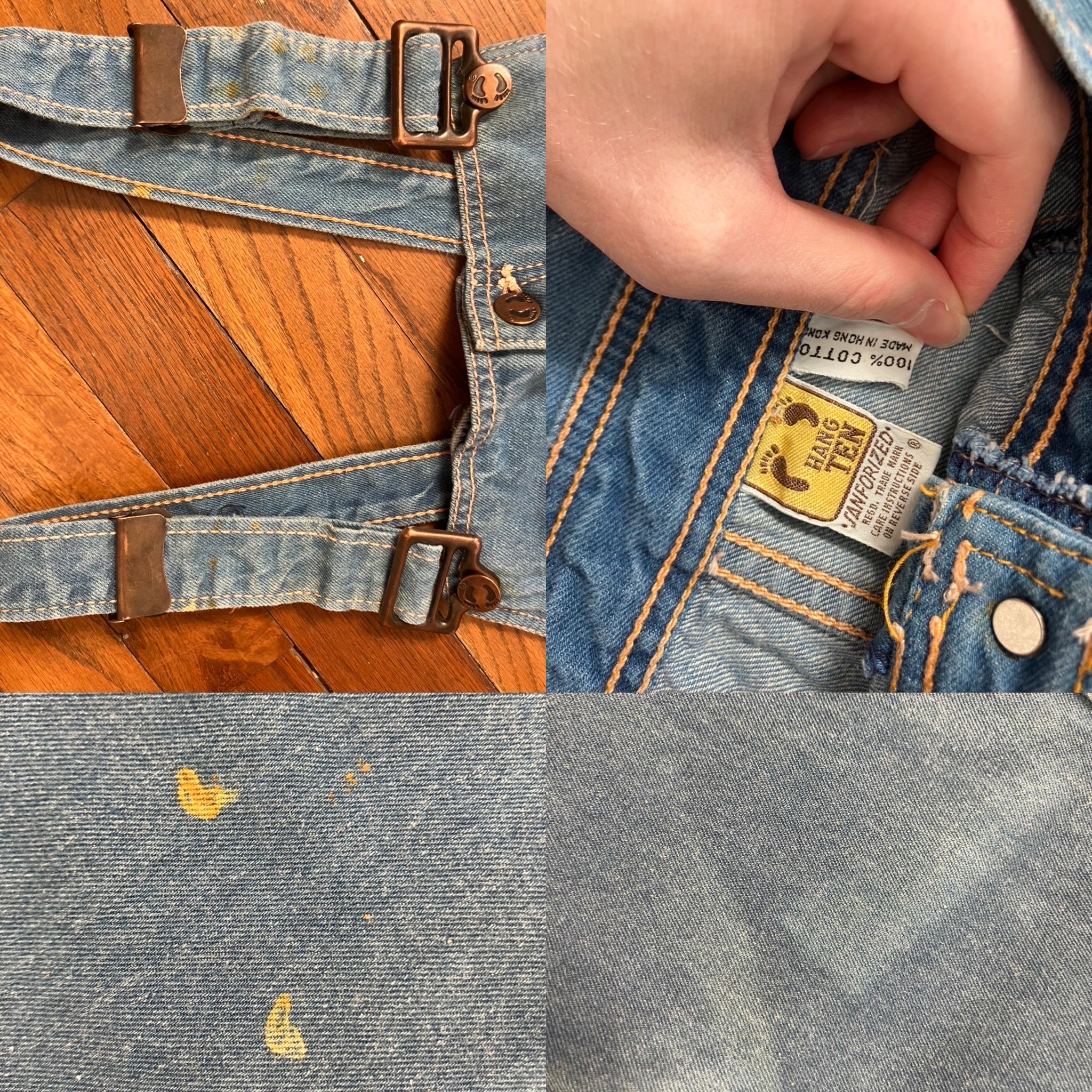 70s Hang Ten Denim Overall Jumpsuit - Etsy