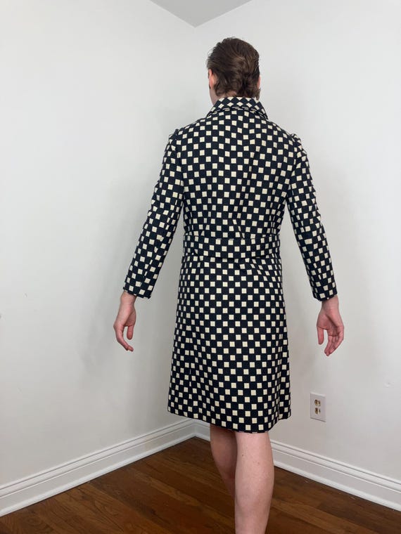 60s I. Magnin mod op-art checkered pattern double… - image 9