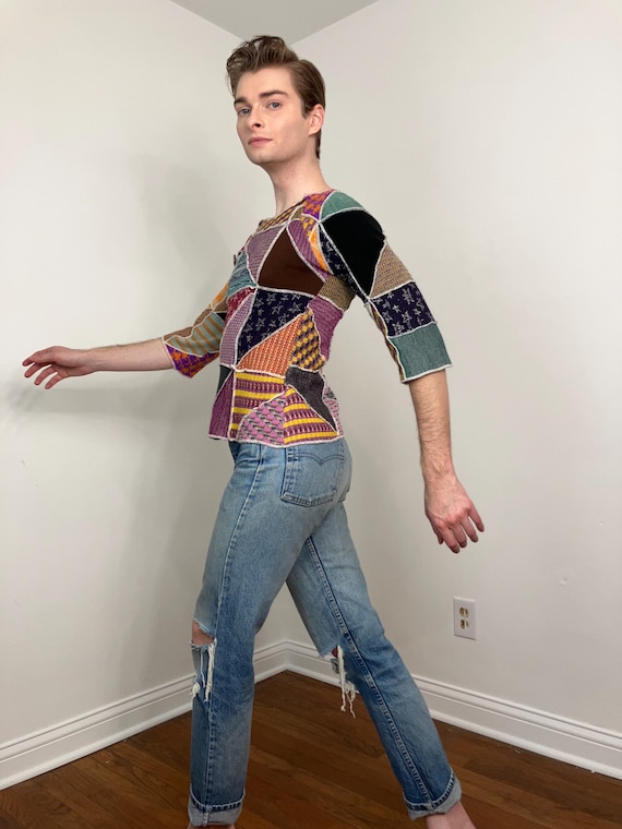 70s Patchwork sweater - image 6