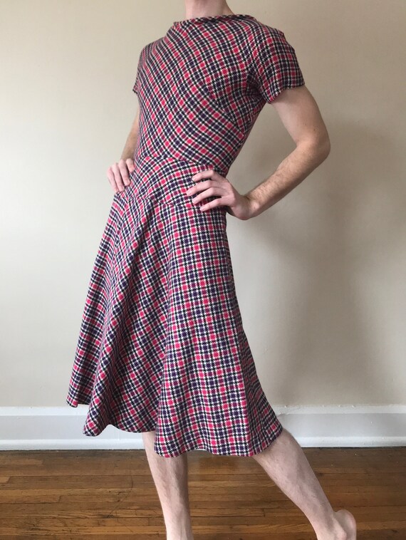 50s Sears Kerrybrooke plaid fit n flare dress