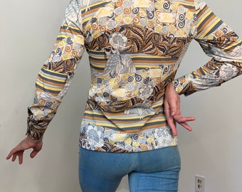 70s Follies novelty print disco shirt