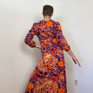 70s Abstract floral maxi dress image 8