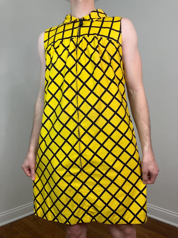 60s Evelyn Pearson lattice grid print shift dress - image 9