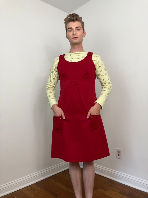 70s pinafore dress hotsell