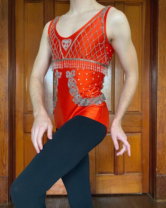 Vintage 70s beaded and sequin leotard