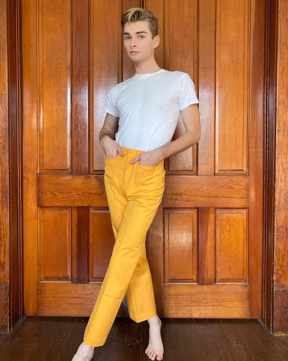 60s yellow high waisted trousers