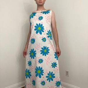 60s Handmade flower power maxi dress