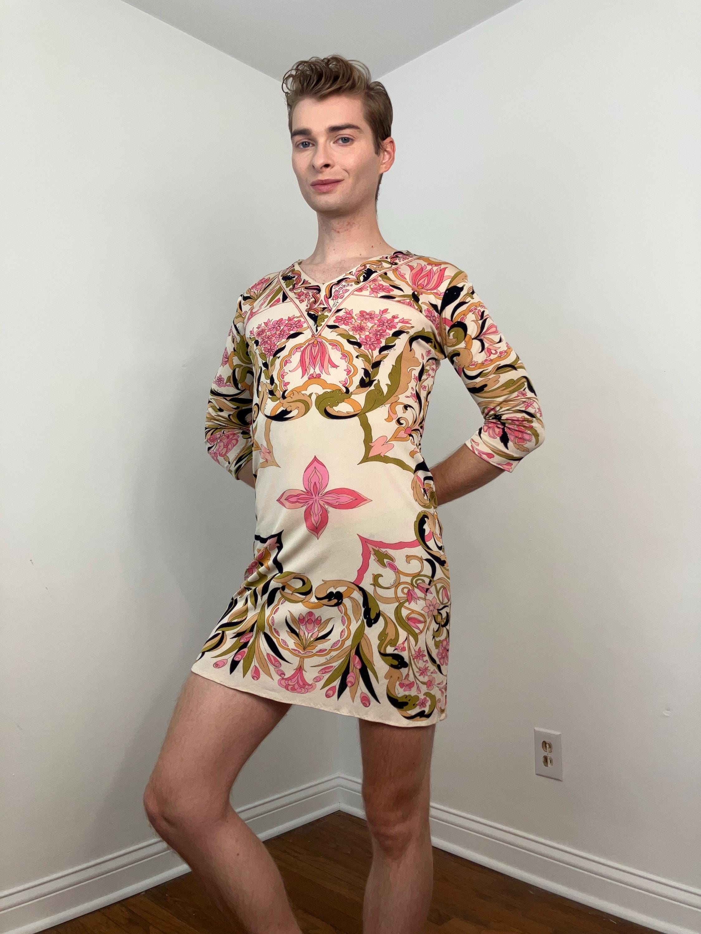 70s Emilio Pucci Jersey Silk Floral Mini Dress - Etsy