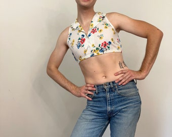 70s Floral halter top