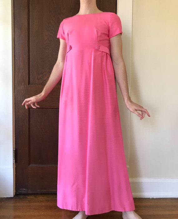 60s Emma Domb bright pink formal dress