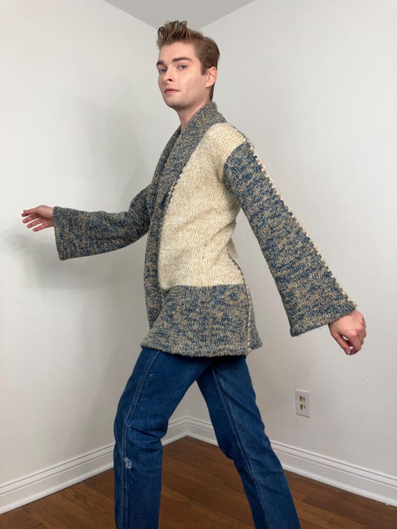 70s Patchwork space dye cardigan - image 8