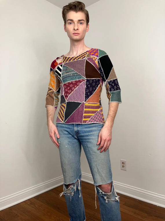 70s Patchwork sweater - image 1