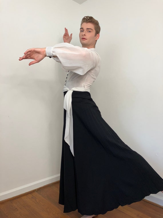 70s Wide leg accordion pleated jumpsuit Gem