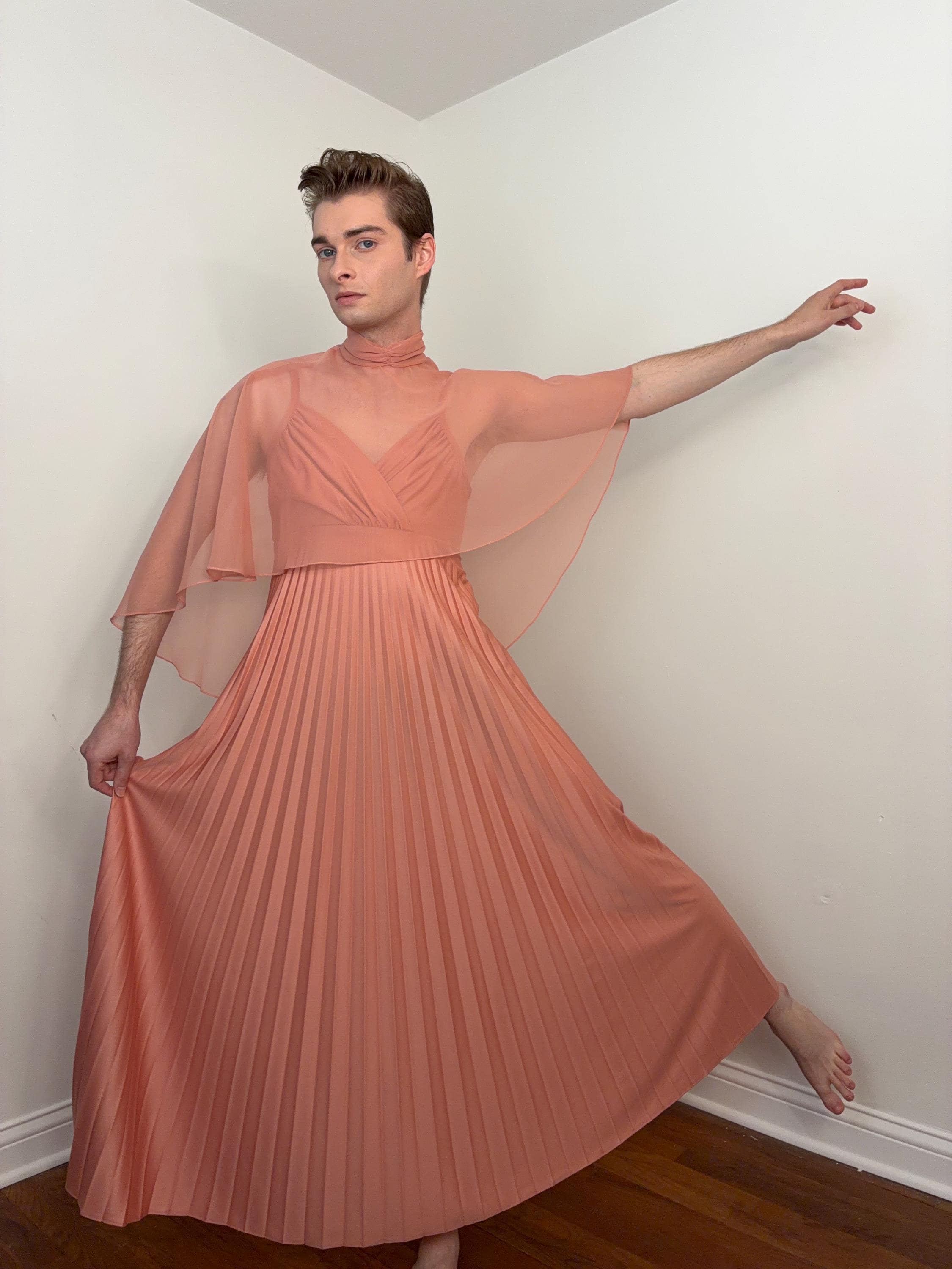 chinese dress ladies eLINE Pleated Maxi Dress S / Gold main image 1