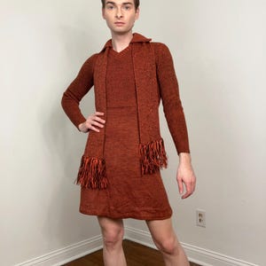 70s Sweater dress with matching scarf
