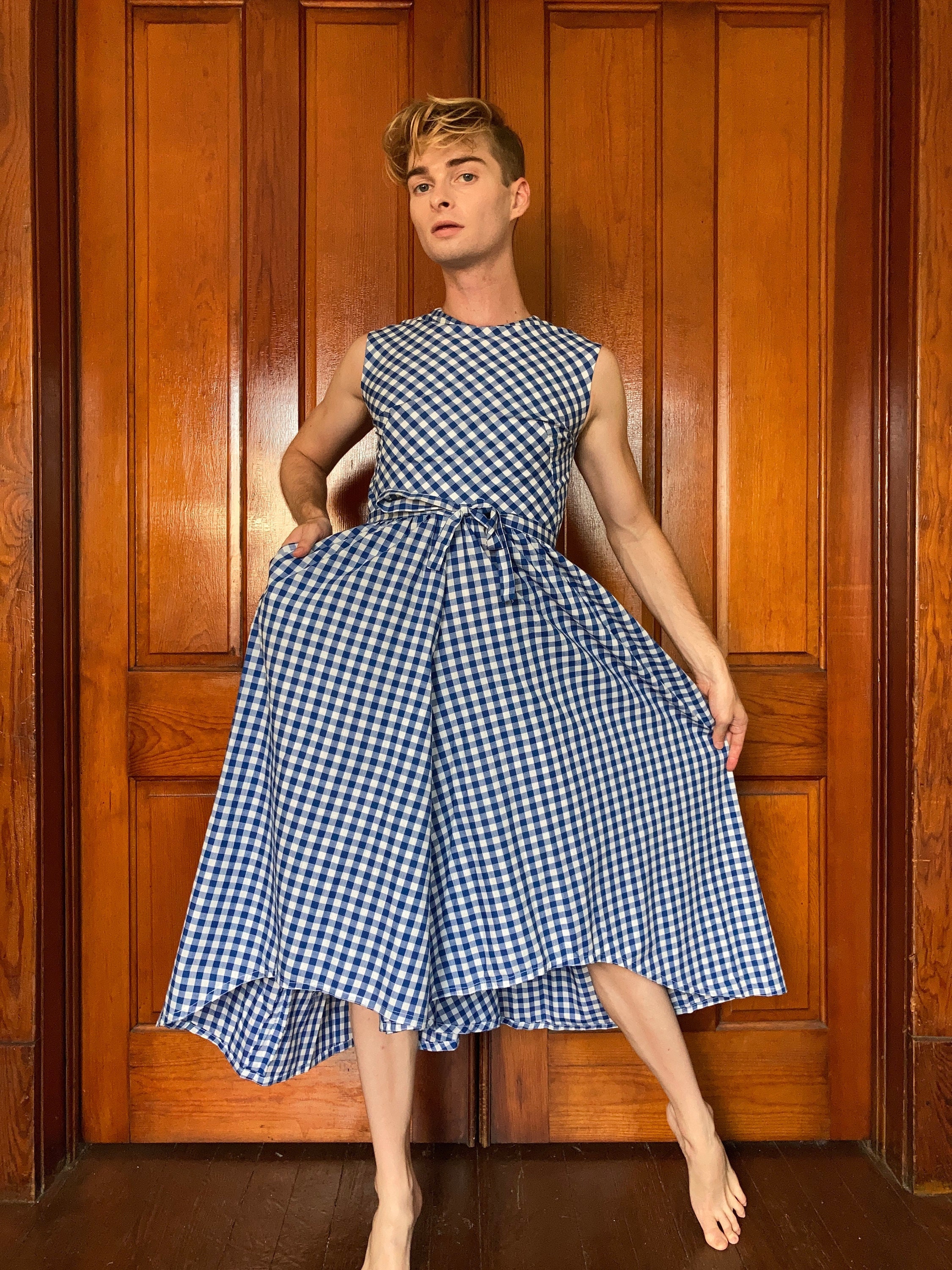 60s Wide Leg Gingham Jumpsuit - Etsy