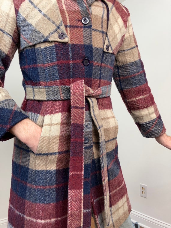 70s Hooded plaid coat - image 10