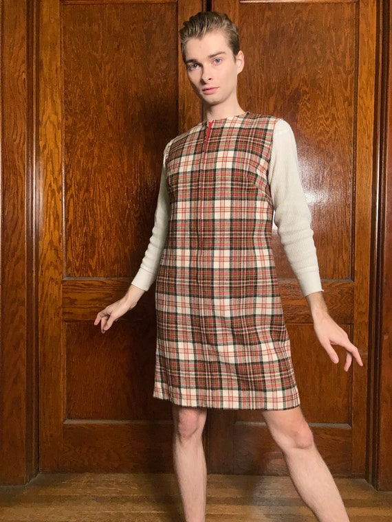 70s Pendleton plaid shift dress