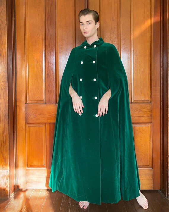 60s Green velvet cape