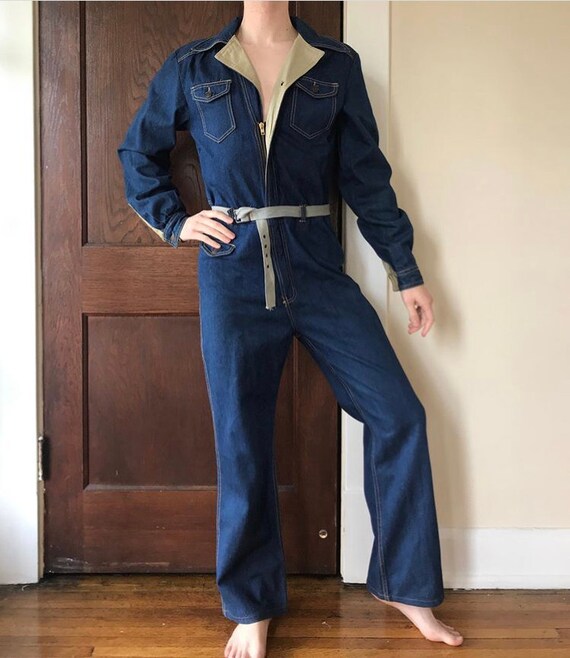 70s denim jumpsuit