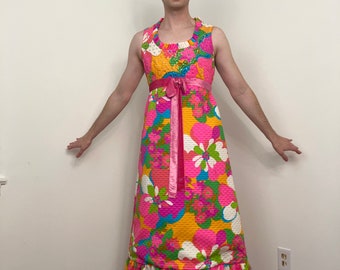 60s Jenni Jr. flower power gown