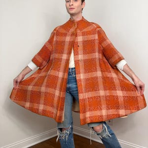 Late 50s / 60s Plaid trapeze swing coat