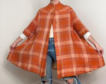 Late 50s / 60s Plaid trapeze swing coat