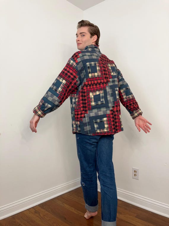 90s Patch Magic quilted patchwork reversible jack… - image 12