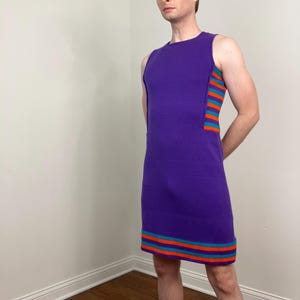 60s / 70s Striped wool knit dress