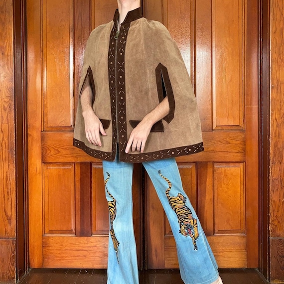 70s suede cape