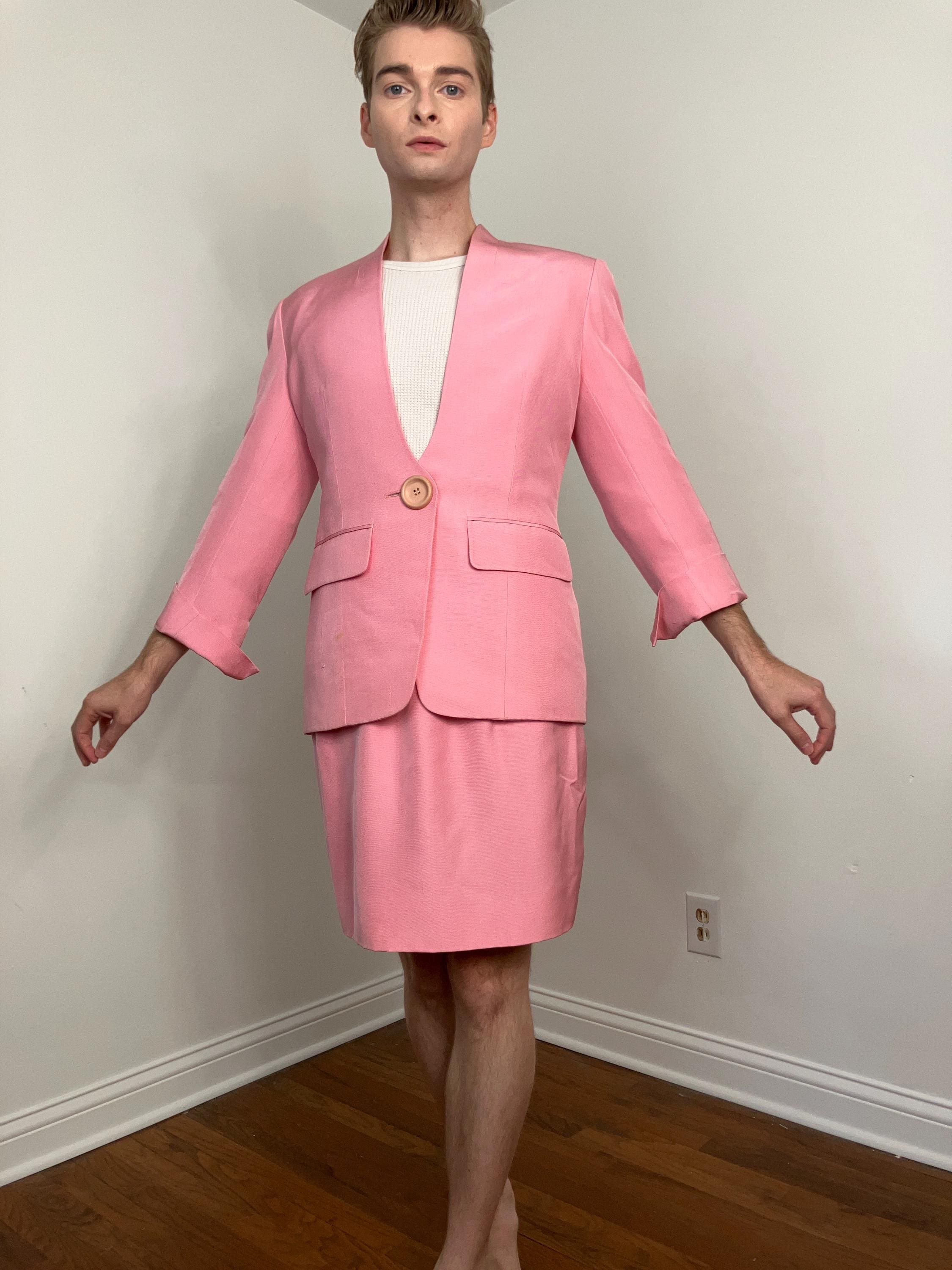 1992 Christian Dior Boutique Numbered Pink Silk Skirt Suit - Etsy