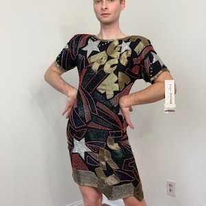 80s N.O.S. sequin and beaded dress